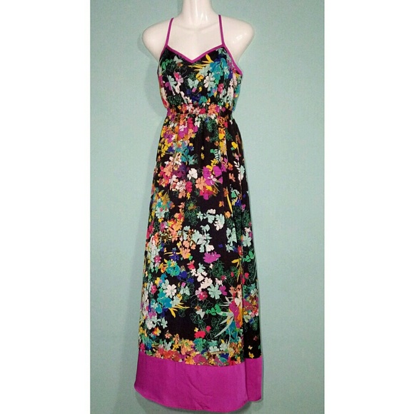 nicole miller floral maxi dress